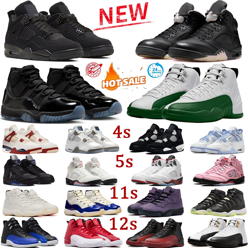 with box Designer sneakers Basketball Shoes 4s Blue Chill Black Cat Tour Yellow White 5s OFF NOIR Fire Red Black 11s Gamma Blue Pearl 12s Bucks Taxi Gym Red eur 36-47