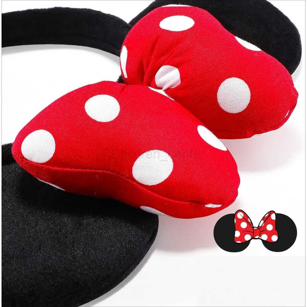 Disney Handmade Mouse Ears Headband for Women and Girls Polka Dot Bow Minnie Ears Costume Accessories Hair Hoop Party Headwear H251220
