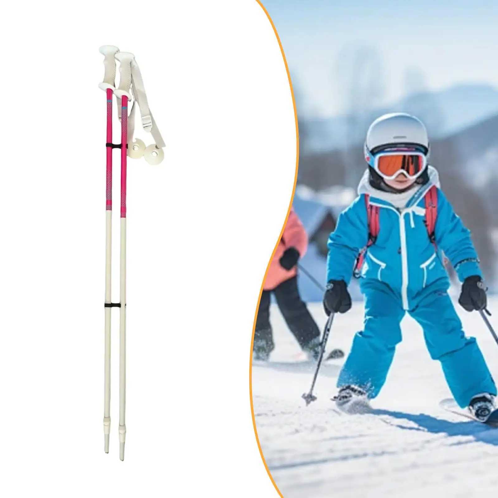 2 Pieces Ski Poles Hiking Poles Lightweight Anti Slip Handle Walking Sticks for Snowboarding Trekking Outdoor Adventures G251220