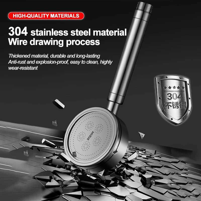 304 Stainless Steel Pressure-enhanced Shower Head Shower Enclosure Bathroom High-flow Pressure-enhanced Shower Head Set C251220