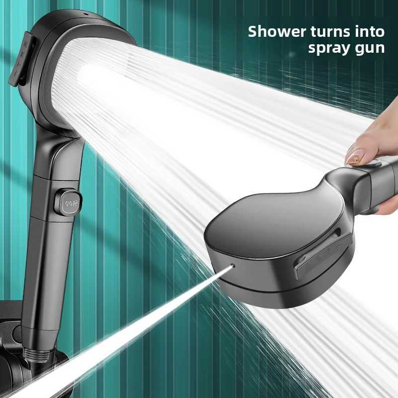 High-Pressure Gun Gray Shower Head with 3 Modes - Energy Saving Water Saving Handheld for Bathroom C251220