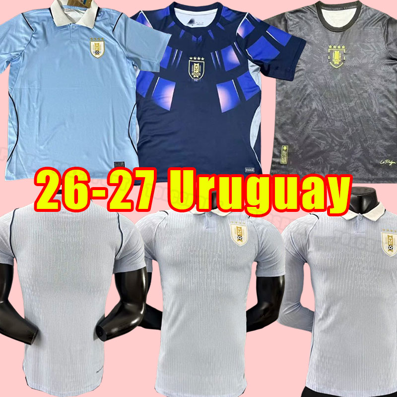 2026 Uruguay SUAREZ CAVANI Soccer Jerseys 26 27 VALVERDE ARRASCAETA maillots de R.BENTANCUR GIMENEZ Home Football shirt Fan Player version 2027 kids training long