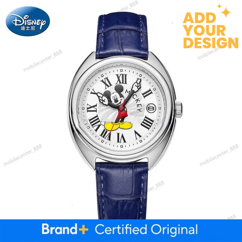Disney custom Mickey Mouse Children Watches Luminous Leather Quartz Wristwatch Boy Girls Birthday Gift Student Clock Young Men Women H251029