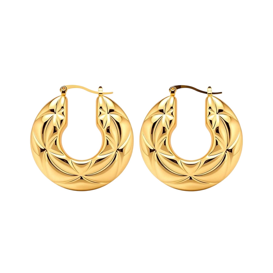 Metallic Smooth Round Texture Simple Fashion Design Sense Niche Luxury High-end Earrings - view 9