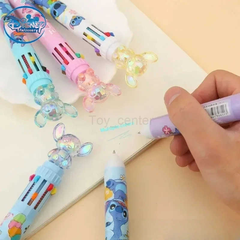 Disney Stitch Ballpoint Pen 36pcs Cartoon Lilo Crystal 10 Color Marker 07mm Student Graffiti School Childrens Stationery Gifts H251220