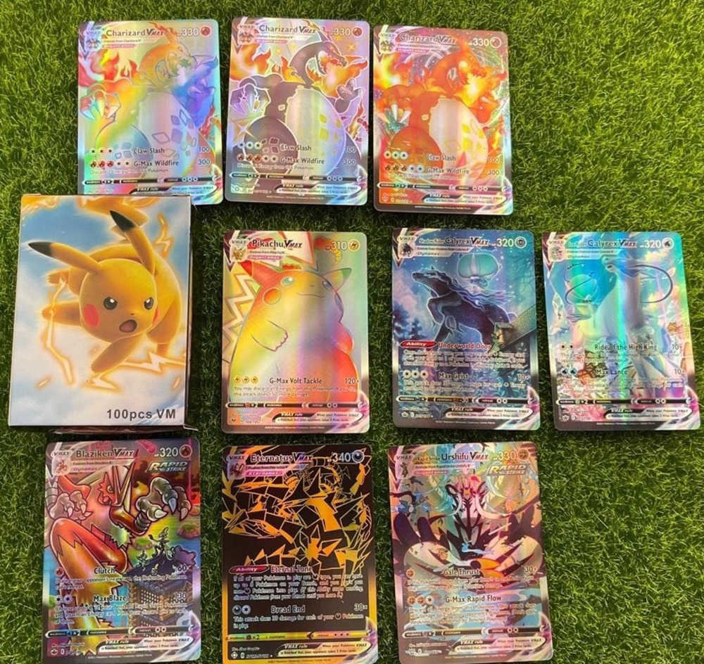 100 Pokemon English Cards Vmax Super Evolution Pokemon PTcg Flash Card Super Dream GX L251217CS3Q