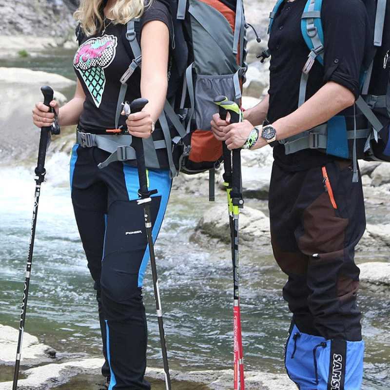 Pioneer Folding Ultralight Quick Lock Trekking Poles Hiking Pole Race Running Outdoor Walking Stick Carbon Fiber 115-135cm G251220