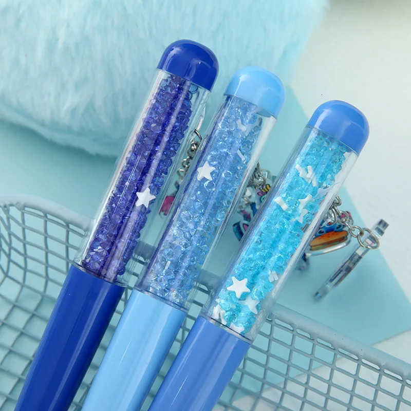 Disney Random 2/4pcs Stitch Gel Pen Cartoon Set Doll 07mm Black Diamond Pendant Acrylic Twist Pen Students Learn Stationery H251220