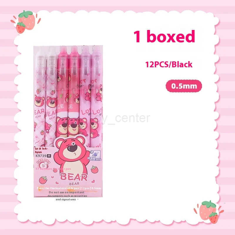 Disney Strawberry Bear Can Wipe Pen Creative Stationery High Appearance Level Thermal Press Ballpoint Pen For Students H251220