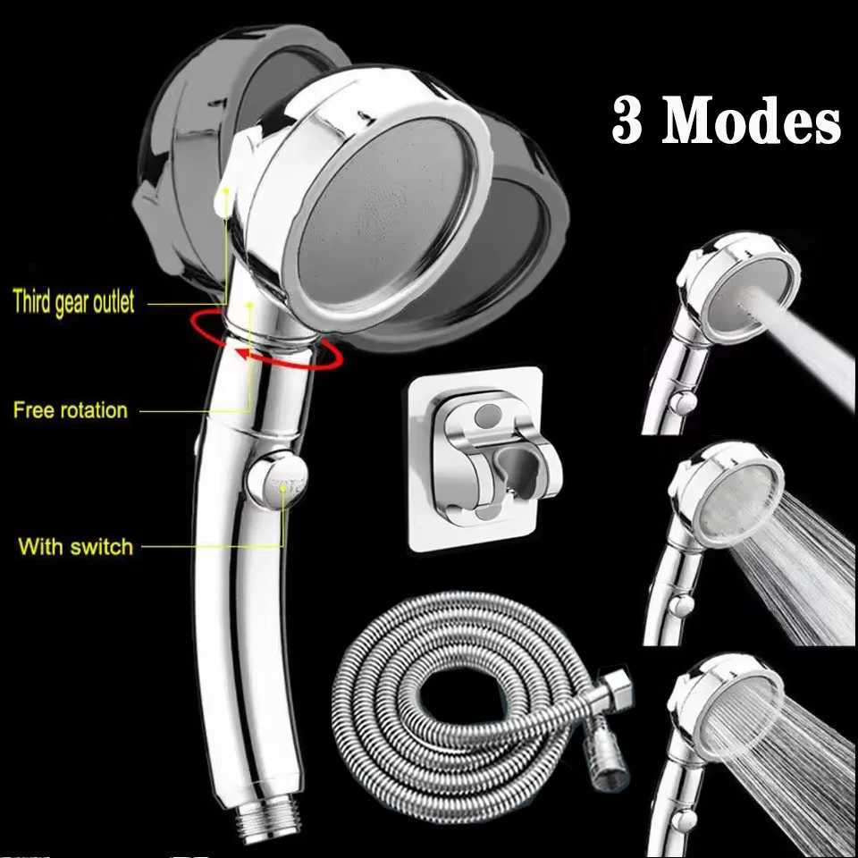 High Pressure Shower Head Set With Hose and Holder Gold 3 Modes Large Flow Rainfall Handheld Shower Faucet Bathroom Accessoies C251220