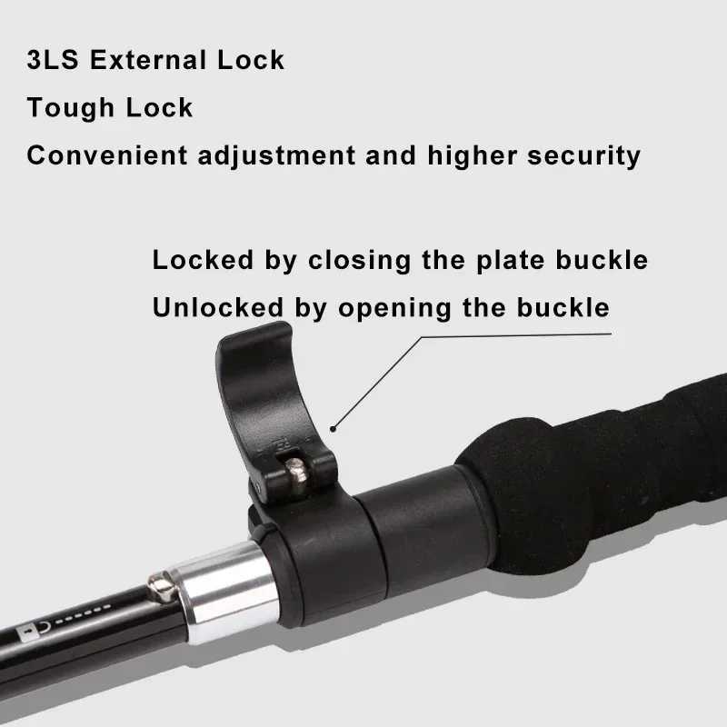 CZHIYAO 1 pc Ultralight Aluminum Hiking Poles-Adjustable Cork Grip Trekking Sticks Foldable Men Women Backpacking Mountaineering G251220