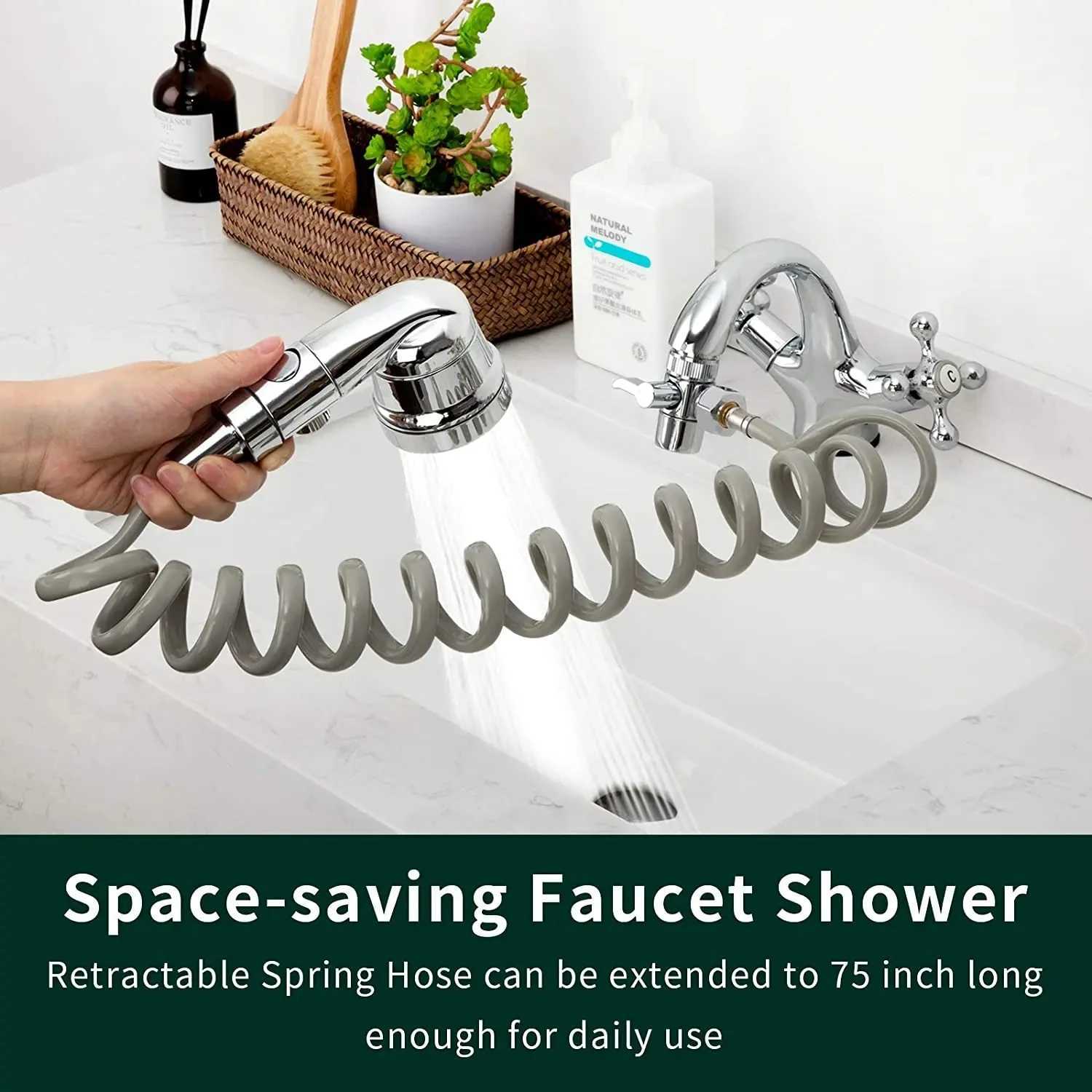 3 Mode Bidet Faucet External Shower Head Bathroom Kitchen Basin Tap Adapter Splitter Set Water Diversion Shower for Beauty Salon C251220