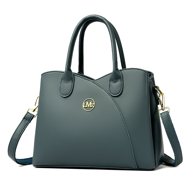 OULAIMEIZI Designer Bag 2025 genuine leather light luxury lady bag mothers cowhide retro fashion tote bag black red khaki blue white