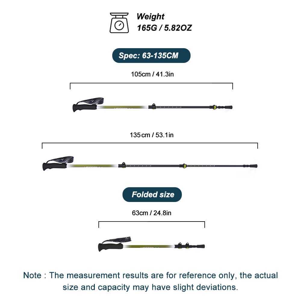 WIDESEA foldable Carbon Trekking Poles 65-135CM Retractable Lightweight Mountaineering Poles for Hiking Mountaineering G251220