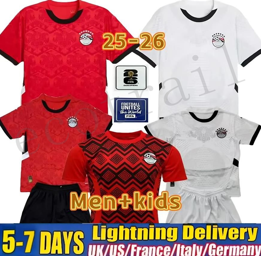 25 26 M.SALAH Egypt Soccer jerseys 2025 2026 MARMOUSH M.TREZEGUET IBRAHIM M.ATEYA soccer shirts N.MAHER ZALAKA A.KOUKA national team Football Uniforms Kids Kit 5555