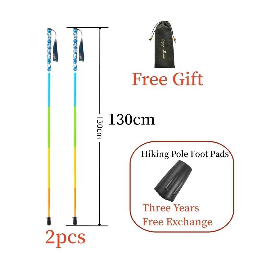 2PCS Carbon Fiber Five Section Folding Hiking Stick Ultra Lightweight Portable Hiking Stick Walking Poles Hiking Accessories G251220
