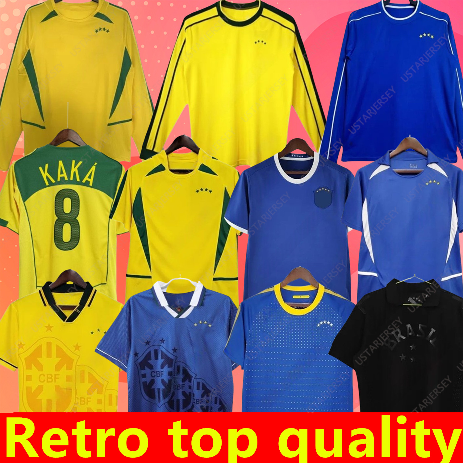 1970 1978 1998 retro Brasil PELE soccer jersey 2002 Carlos Romario Ronaldo Ronaldinho shirts 2004 1994 BraziLS RIVALDO ADRIANO KAKA NEYMARJR 2000 2010 VINI JR PELE