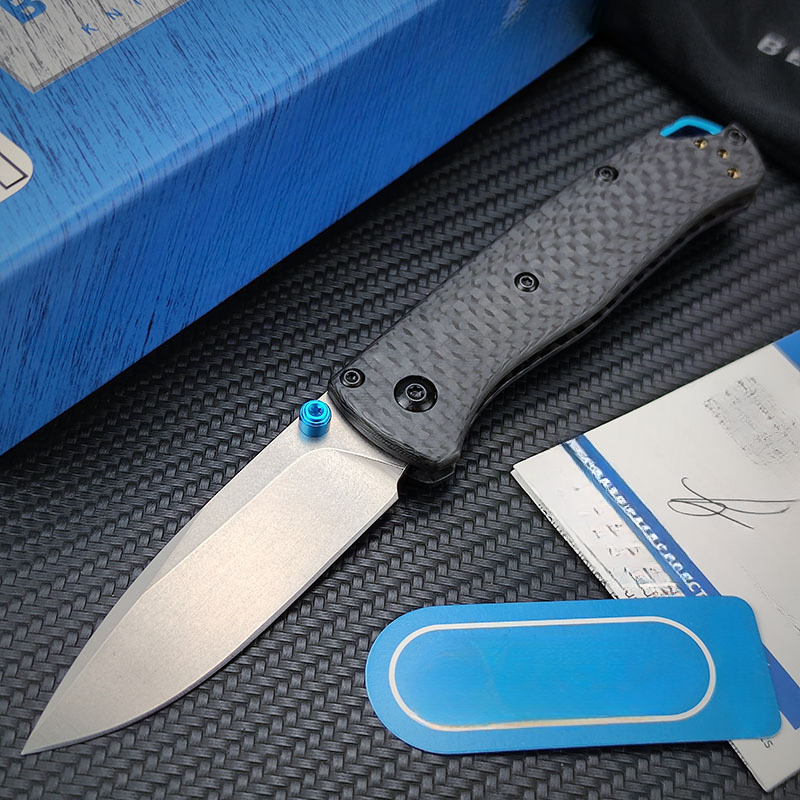 533-3 Mini Bugout Carbon Fiber Folding Knife 2.82" S90V Black Outdoor Camping Hunting Pocket Tactical EDC Tool 535 Knife