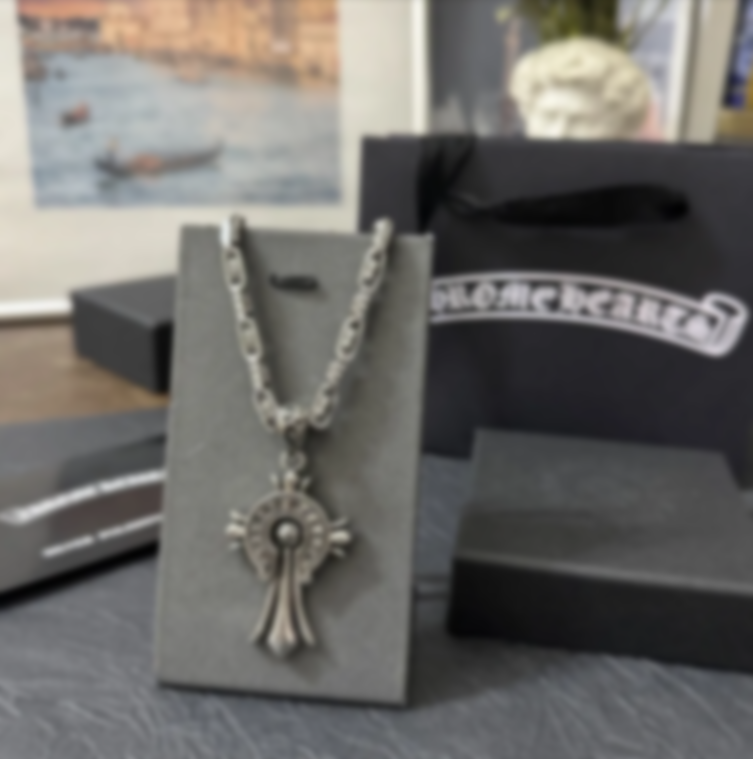 chrome necklace sterling silver 925 necklace gold and silver ins thick necklace vintage European and American fashion non-fading jewelry