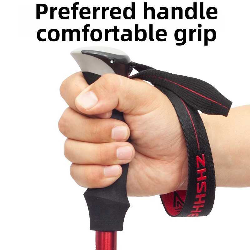 Foldable Hiking Stick Portable Camping Trekking Pole AdjustableCompact Lightweight Backpacking Outdoor Walking Backpack Gear G251220