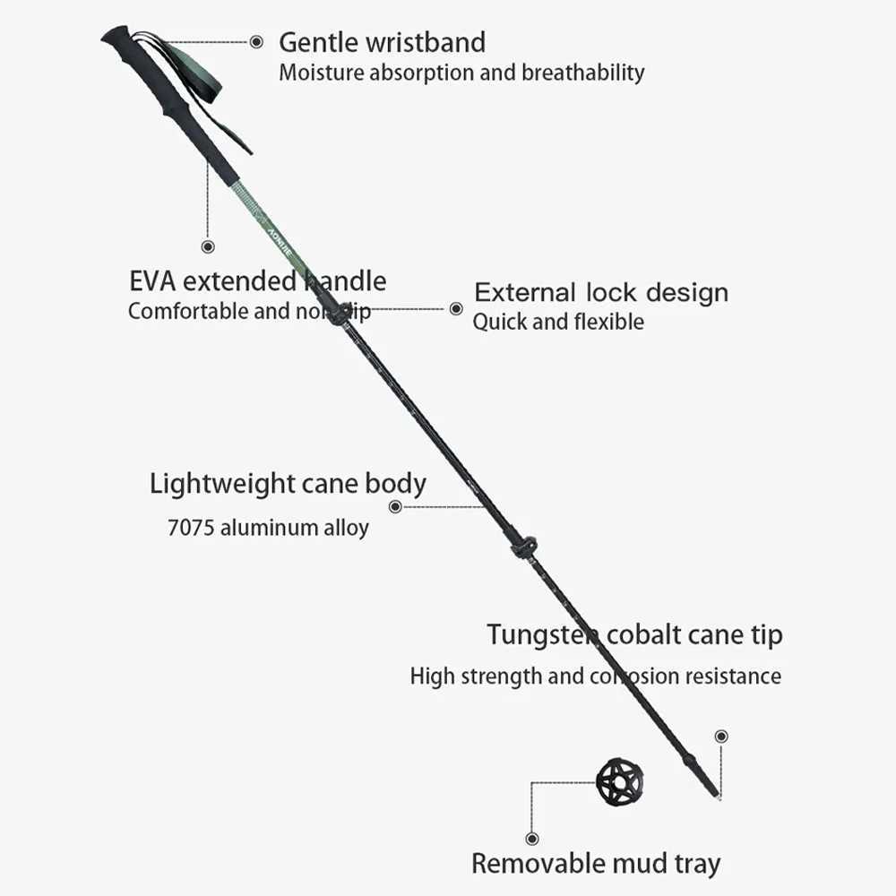 AONIJIE E4215 Outdoor Folding Trekking Poles Retractable Cross-country Running Poles Suitable for Mountaineering and Hiking G251220