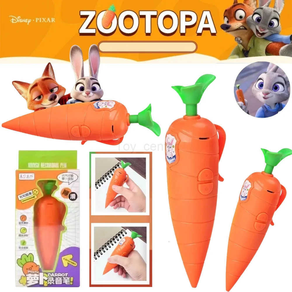 Disney NEW Zootopia Judy Carrot-Shaped 2-in-1 Voice Recorder Ballpoint Pen 60Sencond Recording Function Stationery Ballpoint Pen H251220