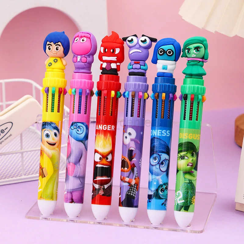 Disney 6/36pcs Cartoon Inside Out Doll 10 Colors Ballpoint Pen Cute Gel Pen Student Supplies Stationery Wholesale Gifts H2512201