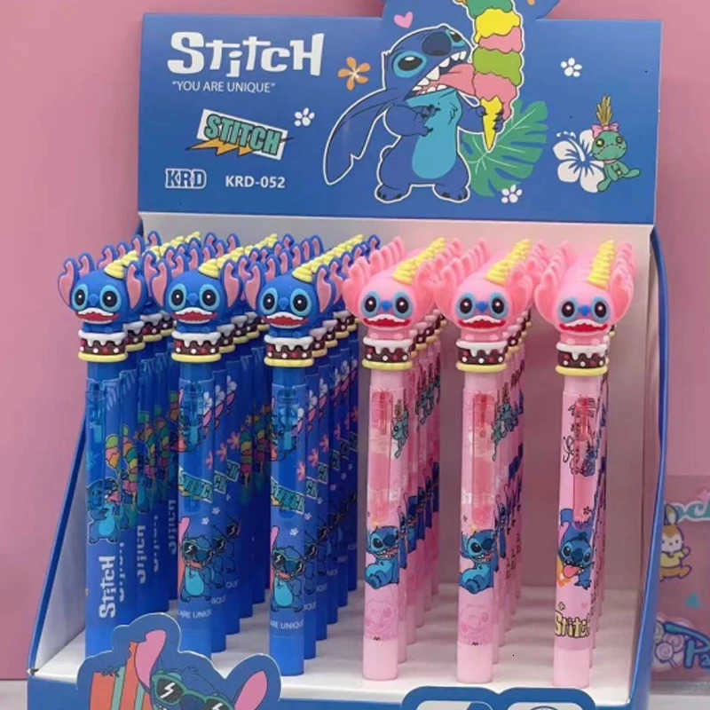 Disney Stitch 36 Gel Pens Cartoon 05mm Black Stationery Cute Student New Signature Pen Writing Tool Student Birthday Gifts H251220
