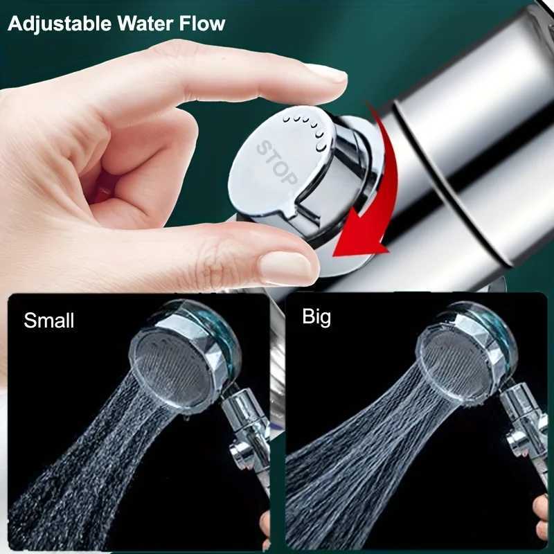 1pcs High Pressure Shower Head Handheld Turbo Fan Shower With 6 Pcs Filter Cotton Hydro Jet Shower Head Kit C251220