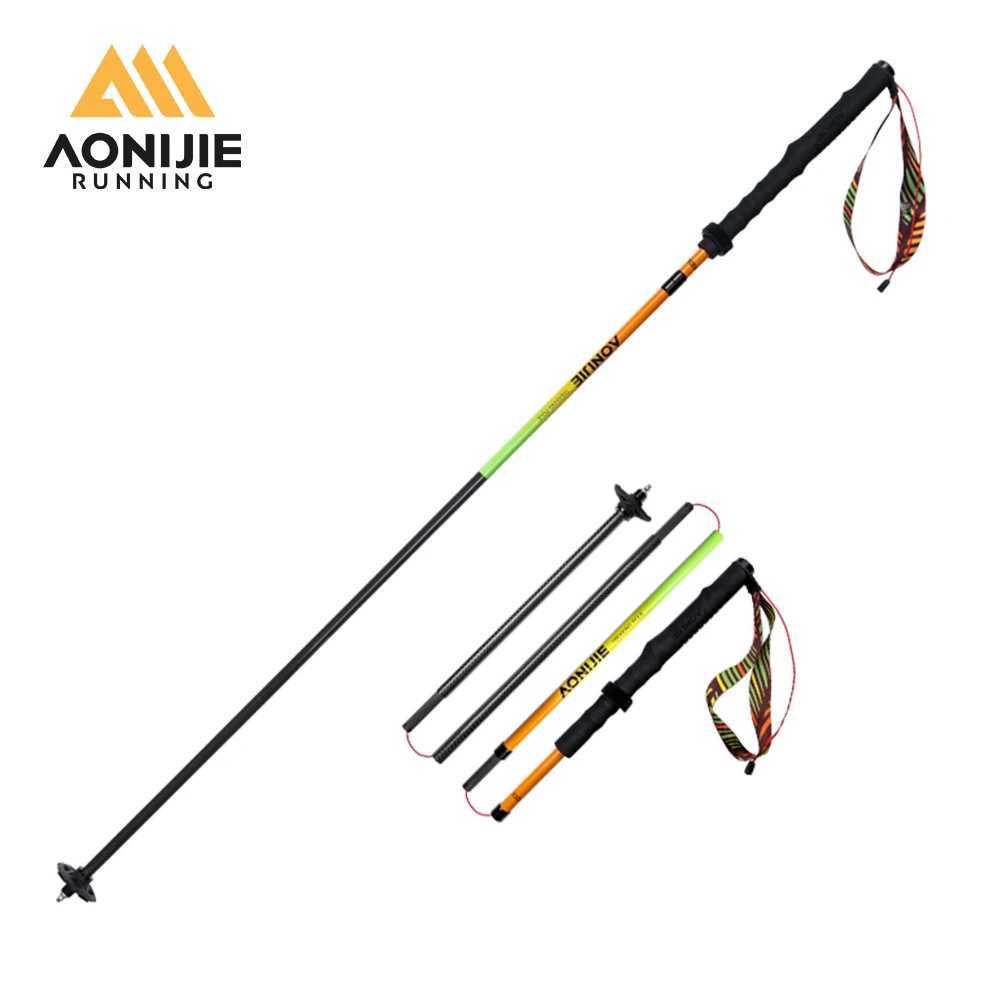 AONlJlE E4204 New Carbon Fiber Trekking Poles Outdoor Collapsible Hiking Sticks for Women and Men G251220