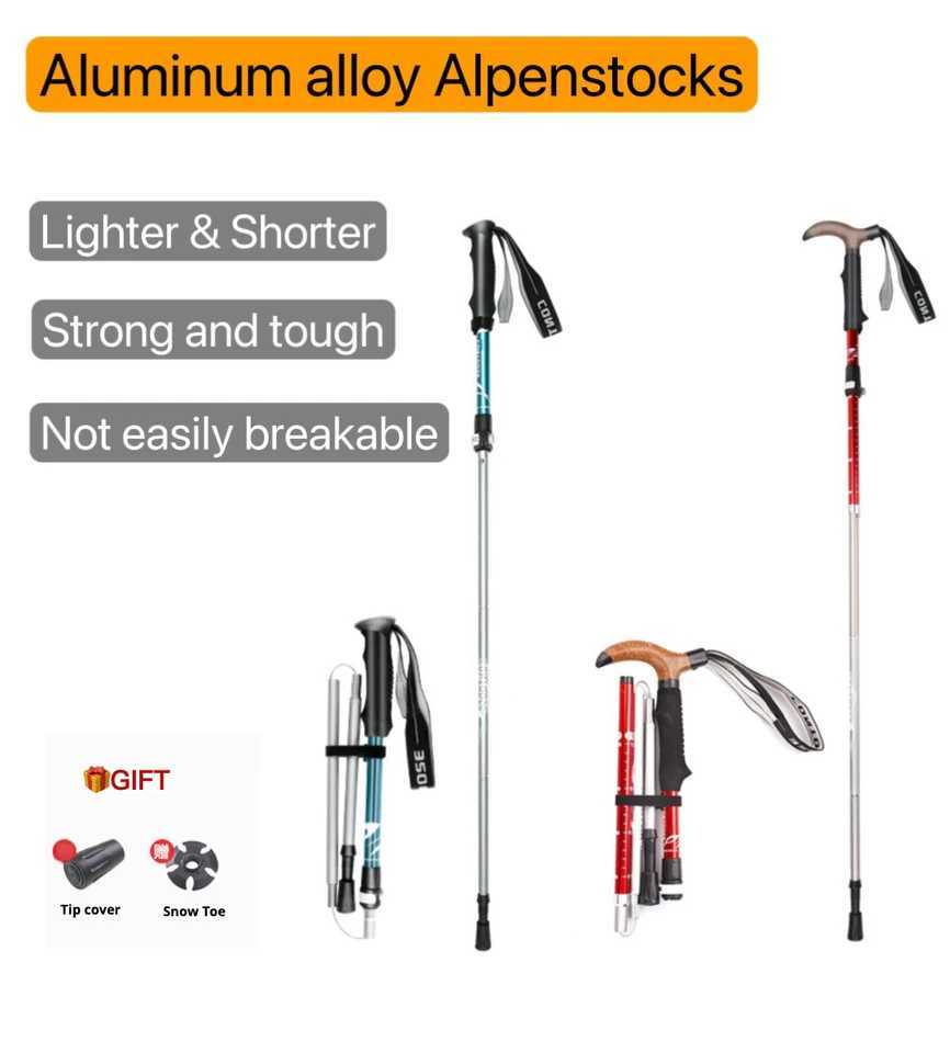 Contoose Ultra Light Trekking Pole Retractable Folding Alpenstock Hiking Climbing Cane Outdoor Equipment Carbon Free G251220