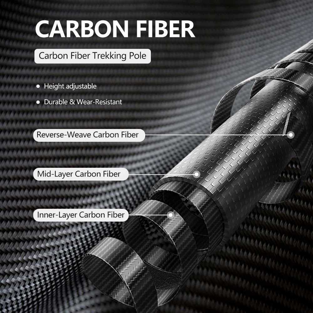WIDESEA foldable Carbon Trekking Poles 65-135CM Retractable Lightweight Mountaineering Poles for Hiking Mountaineering G251220