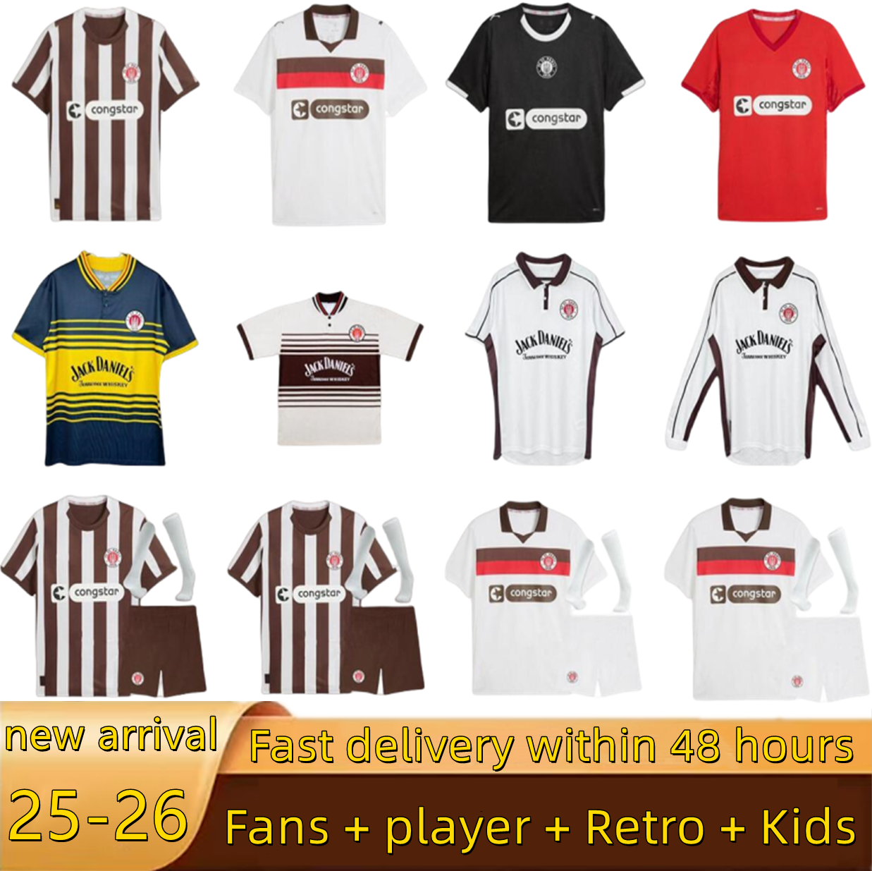 16-4XL 25 26 st pauli soccer jerseys SMITH KYEREH EGGESTEIN IRVINE NEMETH WAHL ZOLLER HARTEL MAURIDES METCALFE PAQARADA Home Retro 97 98 99 00 Football shirts Kids kit