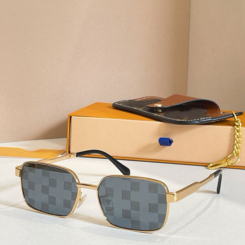 Men Rectangular Sunglasses Fashion Casual Designer Outdoor Metal Rectangular Small Frame Holiday Beach Party UV400 Protective Sunglasses Z3209