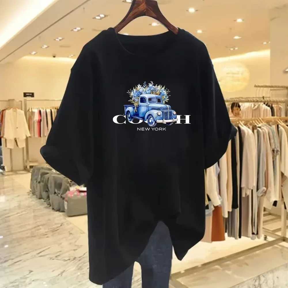 European Summer Trend Brand English Super Clear Print New Mens Loose Comfortable High Street Pure Cotton Breathable T-shirt C251220