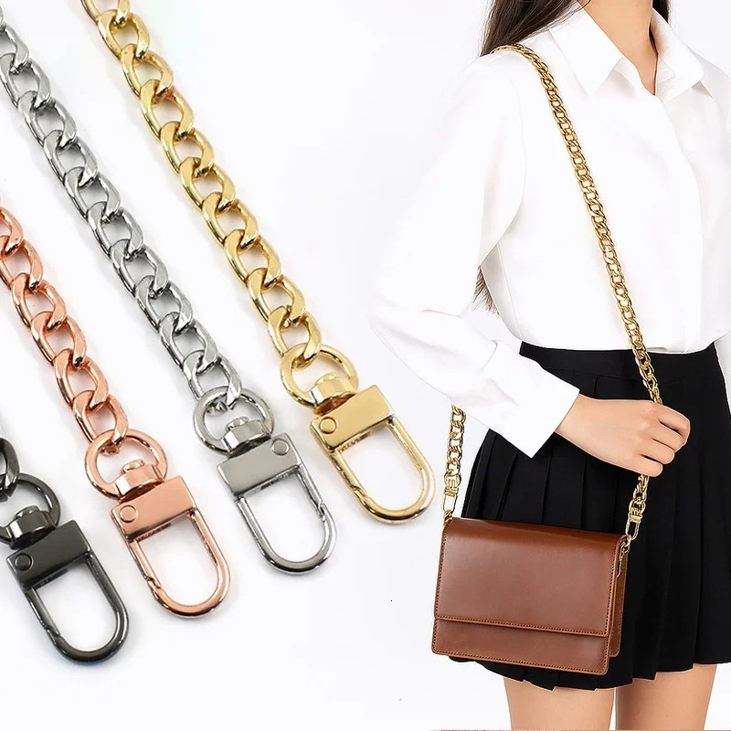 Meetee 100120cm Metal Purse Chains Bags Strap Replacement Shoulder Crossbody Bag Straps Wallet Handle DIY Handbags Hardware 251219