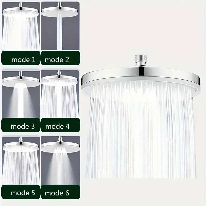 High Pressure Top Rain Shower Heads 6 Modes Rainfall Shower Head Bathroom Shower Faucet Accessories With Filter C251220