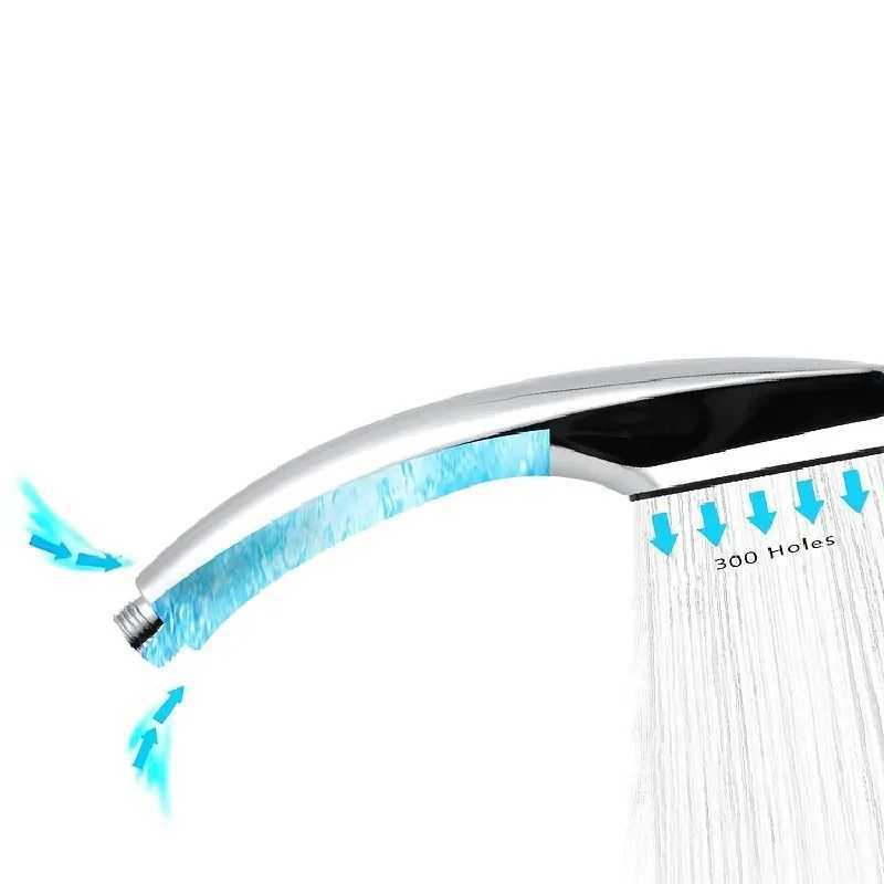 300 Holes Shower Head High Pressure Rainfall Water Saving Flow With Chrome Nozzle Square Shower Bathroom Accessories C251220