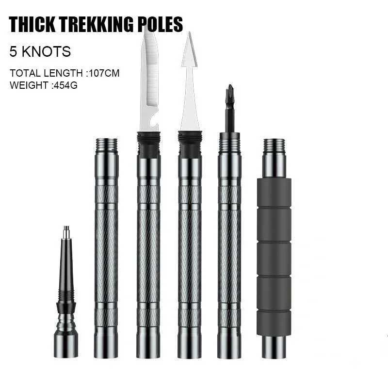 CEOI GWOK Walking Stick Hiking Gear Climbing Poles Foldable Trekking Poles Multifunctional Features for Outdoor Enthusiasts G251220