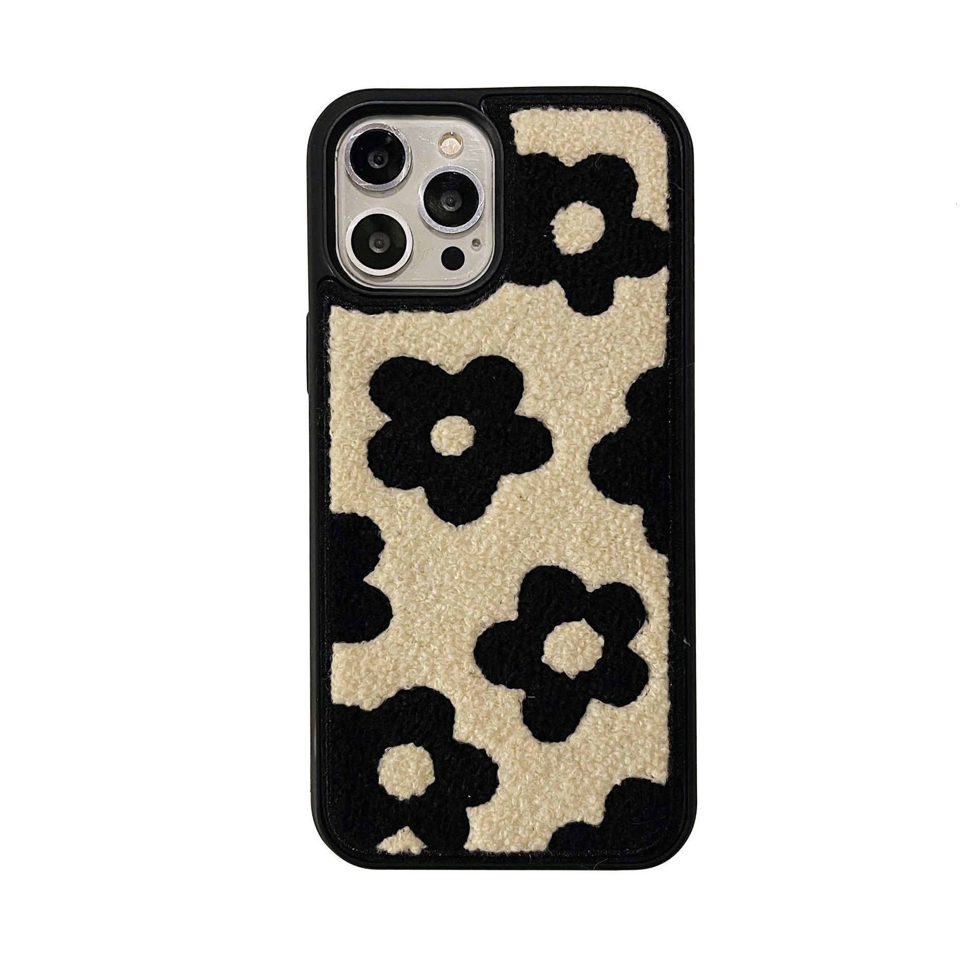 European and American Leopard Apple 16/17 Pro Max Phone Case Compatible with iPhone 15 Zebra Print 14 Women Plush Embroidery