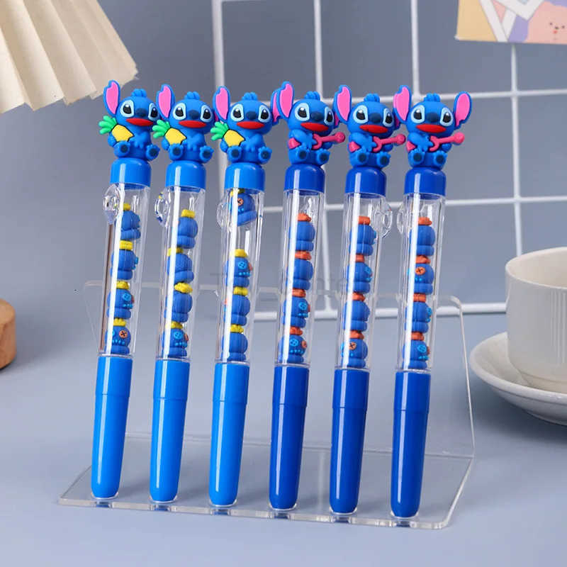 Disney 36pcs Gel Pens Stitch Suit Black 05mm Super Cute New Dolls Stacked Fun Diy Beaded Office Stationery Student Supplies H251220