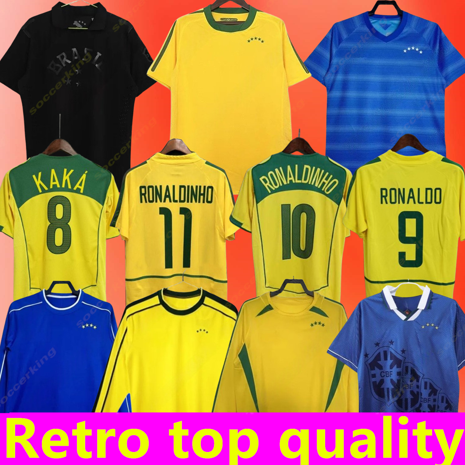 Brasil Soccer Jerseys 06 18 19 21 World Cup BraziLS Retro Child Shirt VINI JR RODRYGO PELE RIVALDO 98 00 02 04 Vintage NEYMAR Ronaldinho camisa de futebol brasil Kid kits