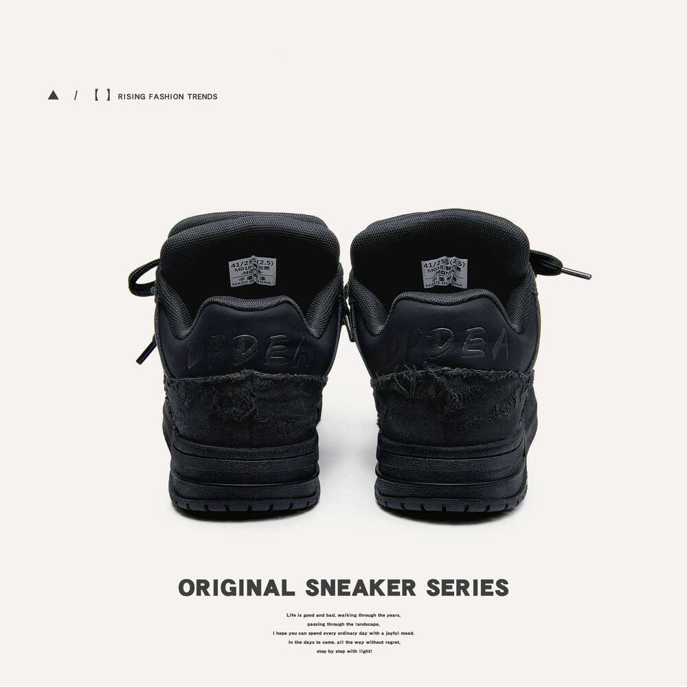 Designer brand Shoe Destruction Aesthetic Series Black Knight Youth Trend Casual Thick-Soled Men's Shoes Low-Top Unisex Sneakers