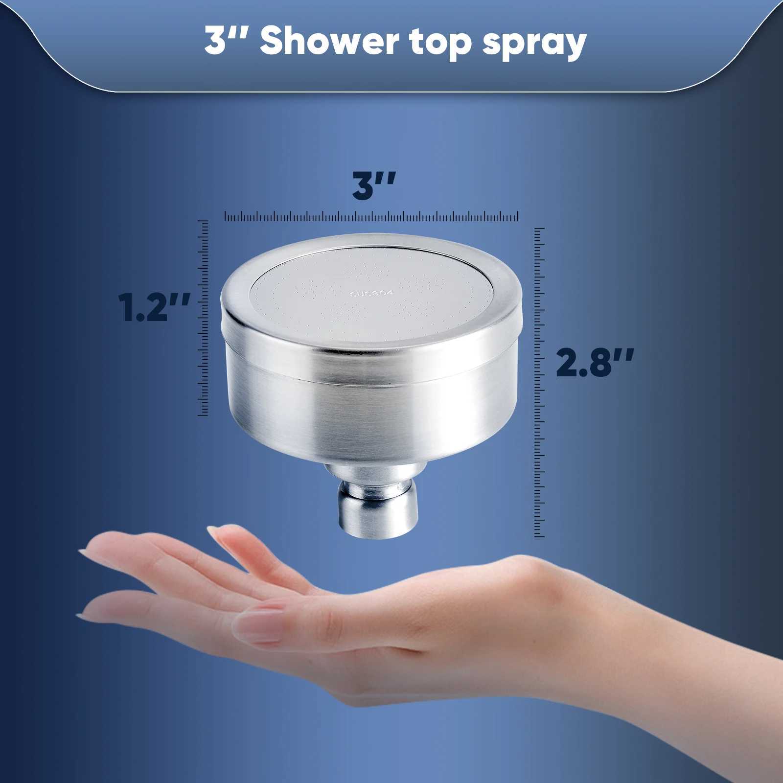 Filtered Shower Head 3 inch Round Rainfall High Pressure Stainless Steel Bath Shower Head Waterfall Full Body Coverage 811537 C251220