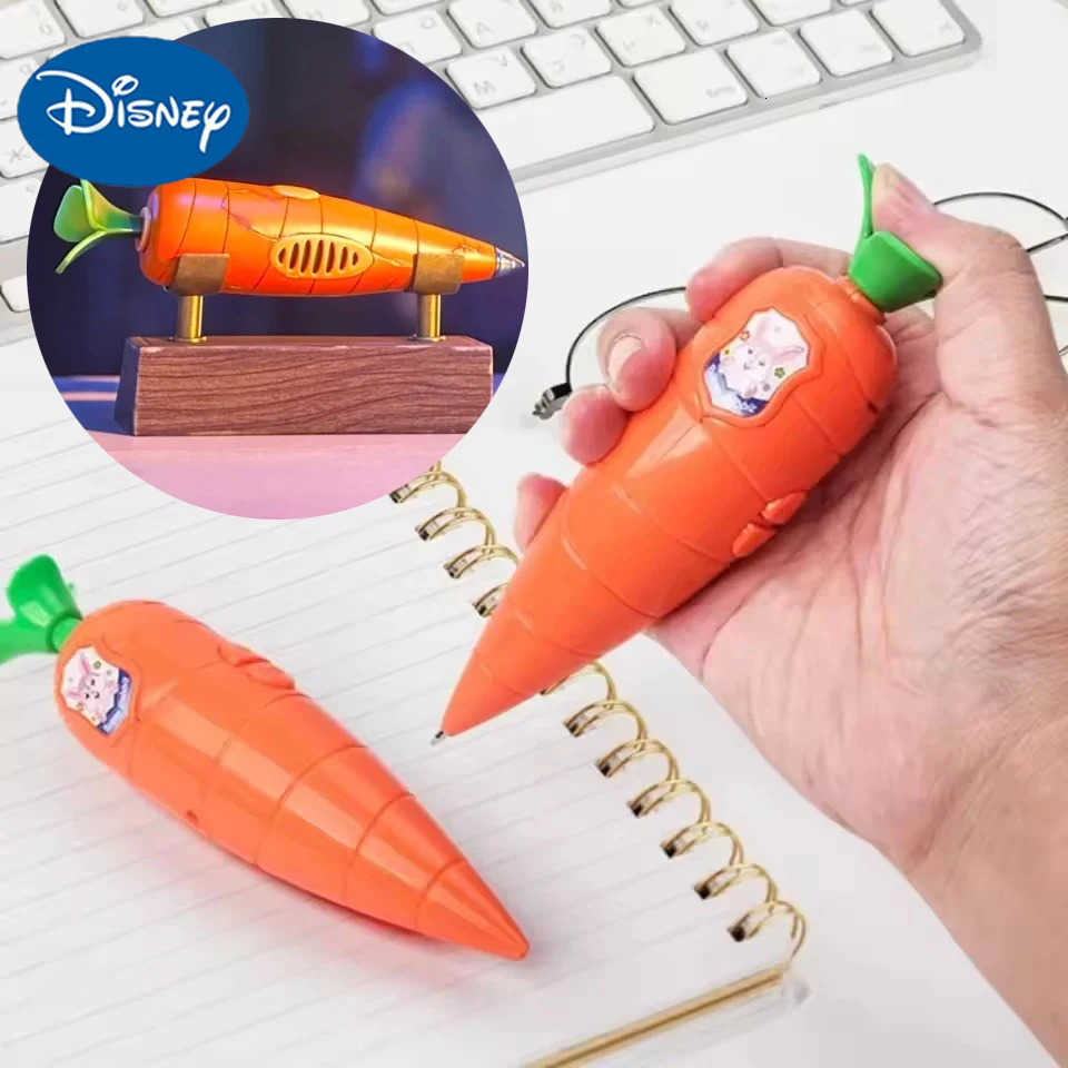 Disney HOT Zootopia 2 Judy Carrot-Shaped 2-in-1 Voice Recorder Ballpoint Pen 60-Second Recording Creative Novelty Stationery H2512201