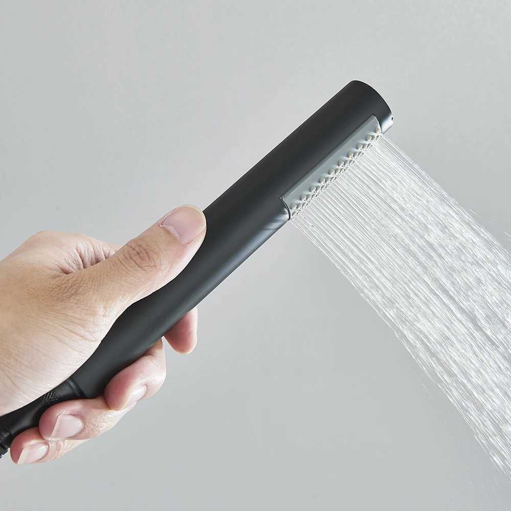 Uythner Hand-held Shower Head Plastic Black Bathroom Rainfall Shower Nozzle Aerator High Pressure handheld Shower Head C251220