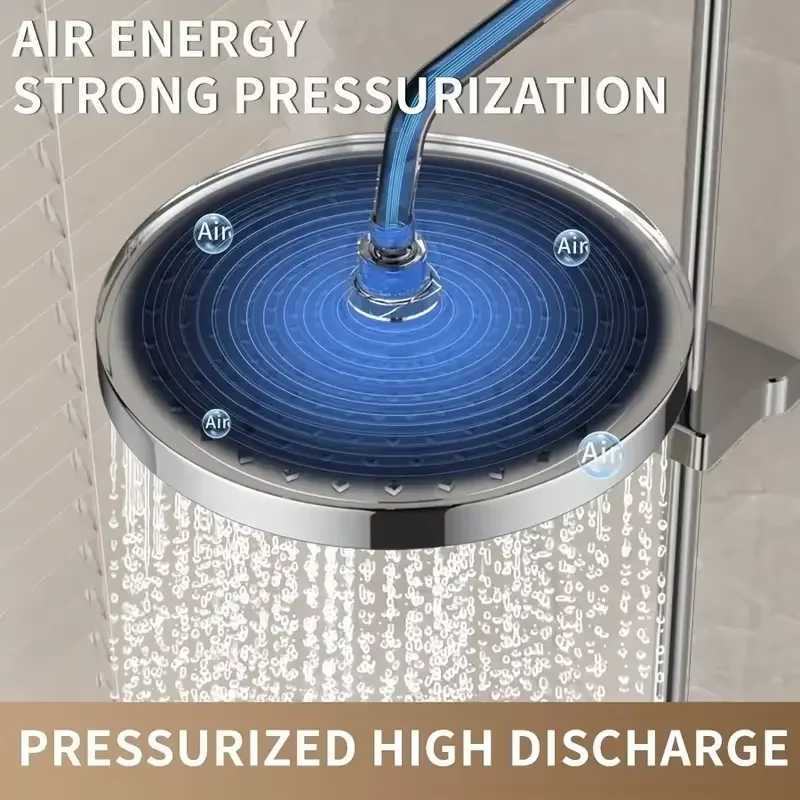 25cm Top Spray Large Water Volume Booster Shower Head Pressurized Single Head Home Bathroom Shower Head C251220