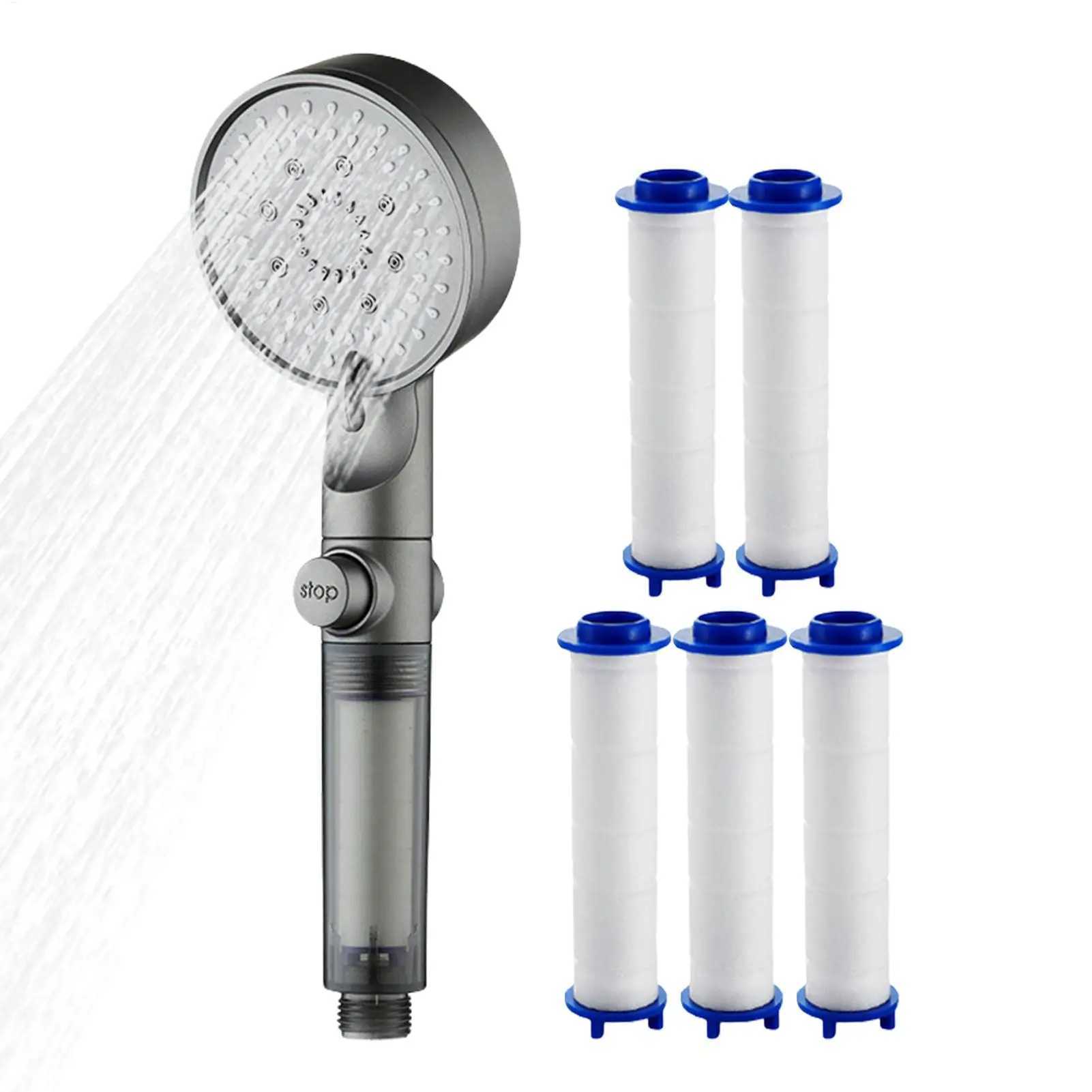 5-Mode Filtered Shower Head High Pressure Adjustable Sprayer with 5 Filters Water Saving Handheld Shower Set for Home RV Dorm C251220