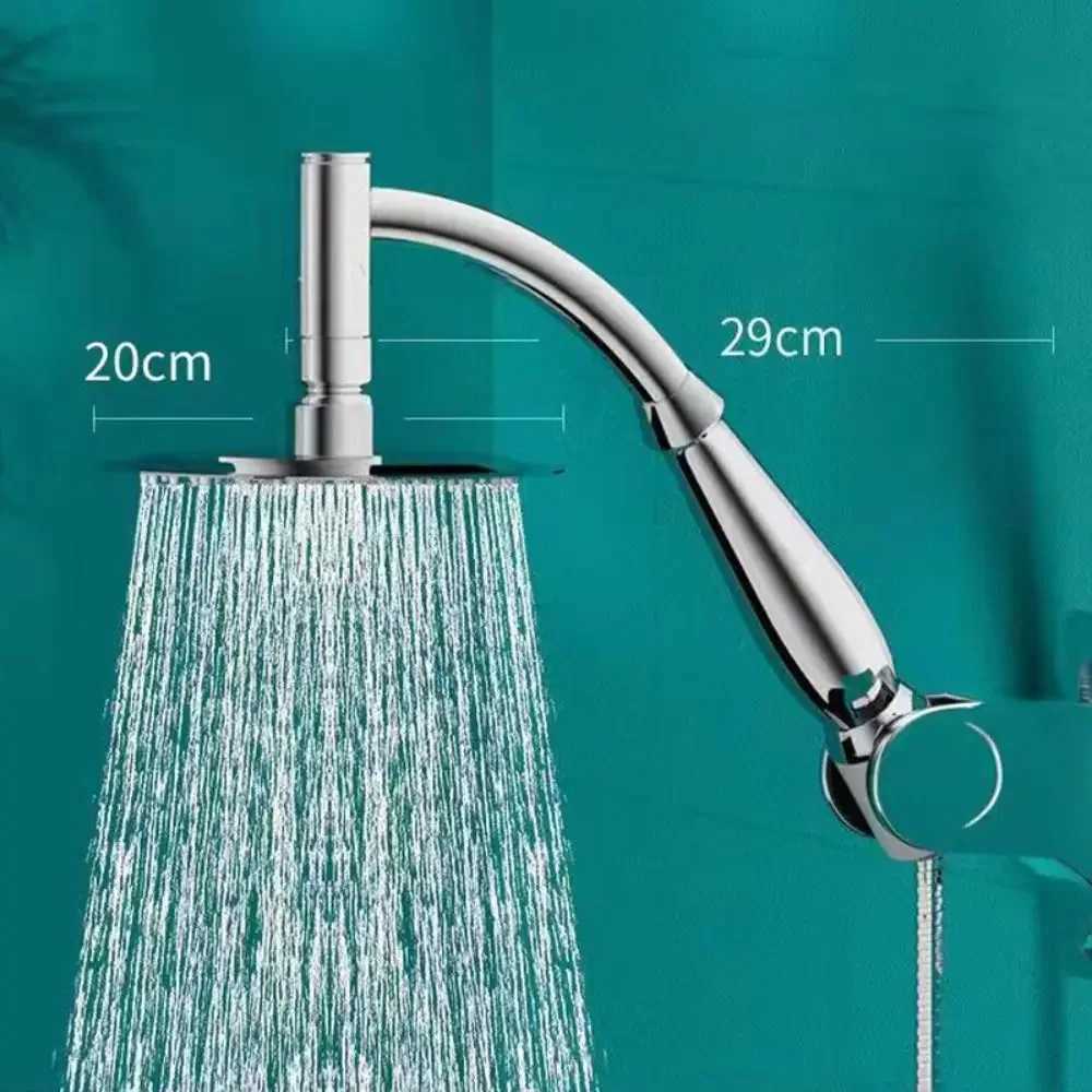 High Pressure Rainfall Shower Head Large Stainless Steel Curved Shower Extension Square Shower Head Extension C251220