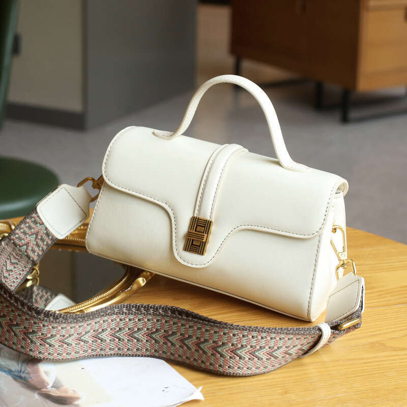 Luxury bag designer handbag Hobo spring new leather crossbody fashionable versatile top layer cowhide wide shoulder strap single shoulder casual women